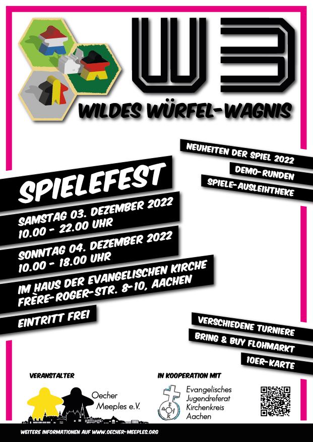 W3: Das Wilde Würfel-Wagnis | Spielefest am 03. + 04.12.22 | Flyer